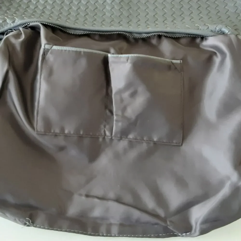 Gray Woven Hobo Shoulder Bag